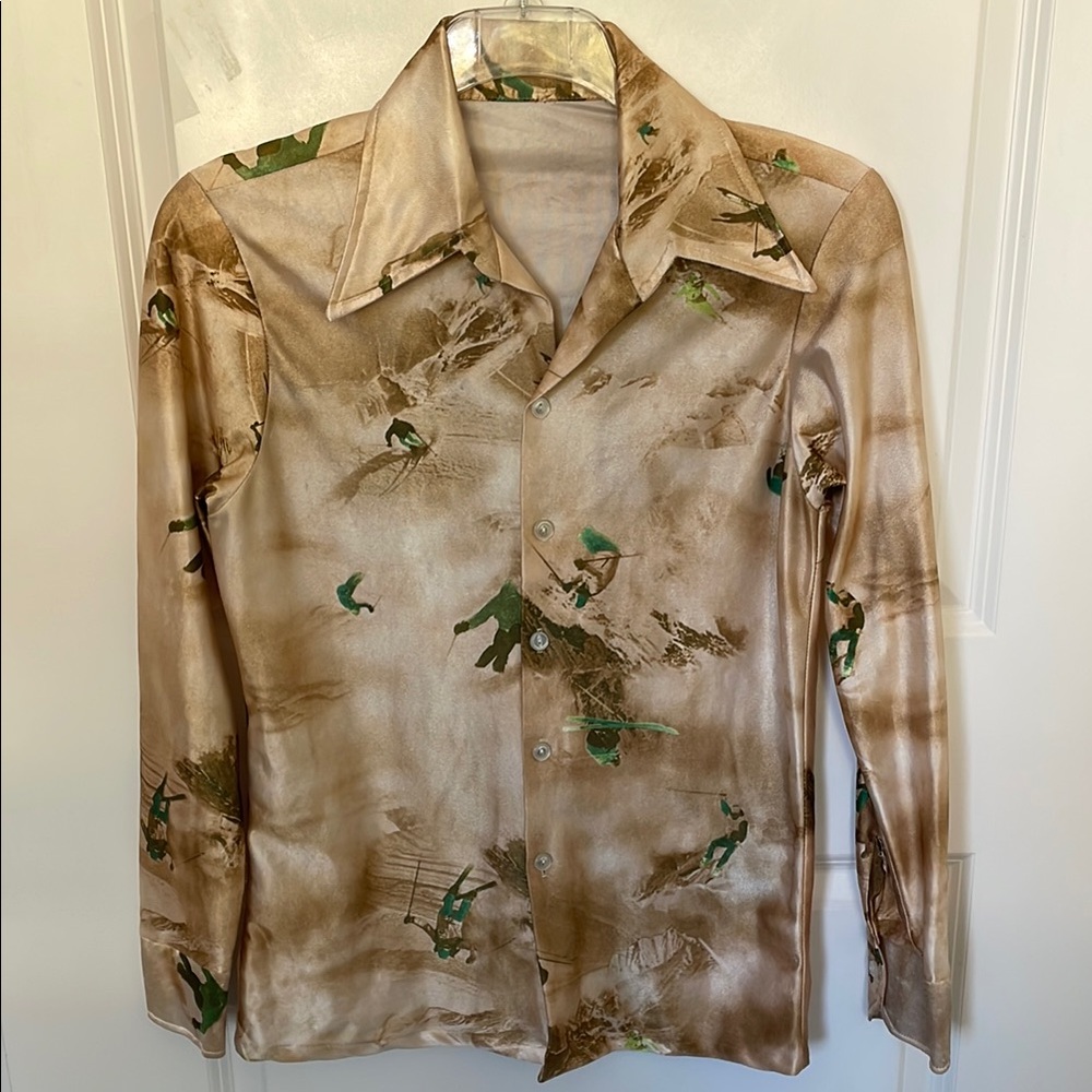 Vintage 70’s Butterfly Collar Handmade Shirt Small